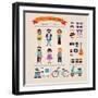 Hipster Info Graphic Concept Background With Icons-Marish-Framed Art Print