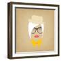Hipster Lady. Accessories Hat, Sunglasses, Collar.-AnnaKukhmar-Framed Art Print