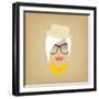 Hipster Lady. Accessories Hat, Sunglasses, Collar.-AnnaKukhmar-Framed Art Print