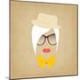 Hipster Lady. Accessories Hat, Sunglasses, Collar.-AnnaKukhmar-Mounted Art Print