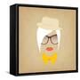 Hipster Lady. Accessories Hat, Sunglasses, Collar.-AnnaKukhmar-Framed Stretched Canvas