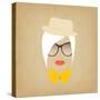 Hipster Lady. Accessories Hat, Sunglasses, Collar.-AnnaKukhmar-Stretched Canvas