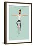 Hipster Man Riding a Bike Without Holding the Handlebars-ZOO BY-Framed Art Print