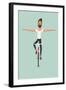 Hipster Man Riding a Bike Without Holding the Handlebars-ZOO BY-Framed Art Print