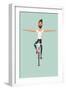 Hipster Man Riding a Bike Without Holding the Handlebars-ZOO BY-Framed Art Print
