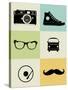 Hipster Mix Poster-NaxArt-Stretched Canvas