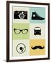 Hipster Mix Poster-NaxArt-Framed Premium Giclee Print