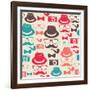 Hipster Pattern-cienpies-Framed Art Print