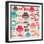 Hipster Pattern-cienpies-Framed Art Print