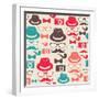 Hipster Pattern-cienpies-Framed Art Print