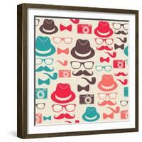 Hipster Pattern-cienpies-Framed Premium Giclee Print