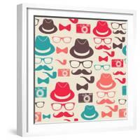 Hipster Pattern-cienpies-Framed Premium Giclee Print