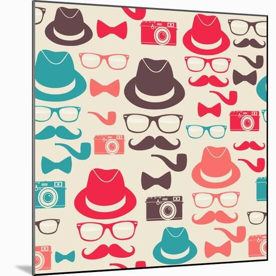 Hipster Pattern-cienpies-Mounted Premium Giclee Print