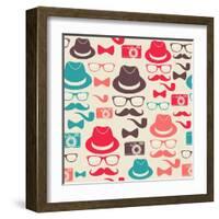 Hipster Pattern-cienpies-Framed Art Print