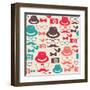 Hipster Pattern-cienpies-Framed Art Print