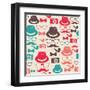 Hipster Pattern-cienpies-Framed Art Print