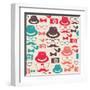 Hipster Pattern-cienpies-Framed Art Print