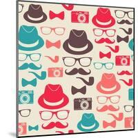 Hipster Pattern-cienpies-Mounted Art Print