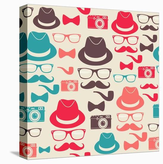 Hipster Pattern-cienpies-Stretched Canvas