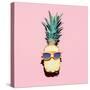 Hipster Pineapple Fashion Accessories and Fruits. Vanilla Style.-Evgeniya Porechenskaya-Stretched Canvas