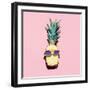 Hipster Pineapple Fashion Accessories and Fruits. Vanilla Style.-Evgeniya Porechenskaya-Framed Photographic Print