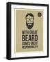 Hipster Quotes: with Greate Beard Comes Great Responsibility-ONiONAstudio-Framed Art Print