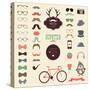 Hipster Retro Vintage Icon Set-OliaFedorovsky-Stretched Canvas