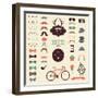 Hipster Retro Vintage Icon Set-OliaFedorovsky-Framed Art Print