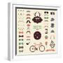 Hipster Retro Vintage Icon Set-OliaFedorovsky-Framed Art Print