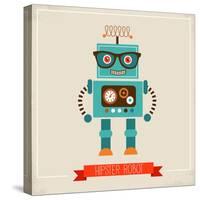 Hipster Robot Toy Icon And Illustration-Marish-Stretched Canvas