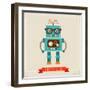 Hipster Robot Toy Icon And Illustration-Marish-Framed Art Print