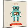 Hipster Robot Toy Icon And Illustration-Marish-Mounted Art Print