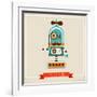 Hipster Robot Toy Icon And Illustration-Marish-Framed Art Print