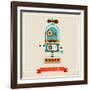 Hipster Robot Toy Icon And Illustration-Marish-Framed Art Print