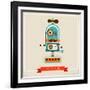 Hipster Robot Toy Icon And Illustration-Marish-Framed Art Print