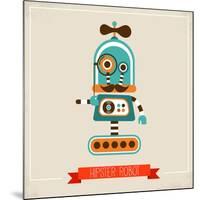 Hipster Robot Toy Icon And Illustration-Marish-Mounted Art Print