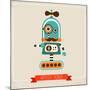 Hipster Robot Toy Icon And Illustration-Marish-Mounted Art Print