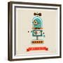 Hipster Robot Toy Icon And Illustration-Marish-Framed Premium Giclee Print