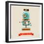 Hipster Robot Toy Icon And Illustration-Marish-Framed Premium Giclee Print