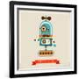 Hipster Robot Toy Icon And Illustration-Marish-Framed Art Print