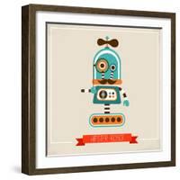 Hipster Robot Toy Icon And Illustration-Marish-Framed Art Print
