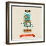 Hipster Robot Toy Icon And Illustration-Marish-Framed Art Print