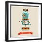 Hipster Robot Toy Icon And Illustration-Marish-Framed Art Print