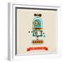 Hipster Robot Toy Icon And Illustration-Marish-Framed Art Print