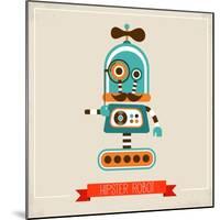 Hipster Robot Toy Icon And Illustration-Marish-Mounted Art Print