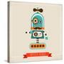 Hipster Robot Toy Icon And Illustration-Marish-Stretched Canvas