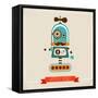 Hipster Robot Toy Icon And Illustration-Marish-Framed Stretched Canvas