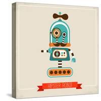 Hipster Robot Toy Icon And Illustration-Marish-Stretched Canvas