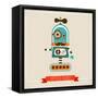 Hipster Robot Toy Icon And Illustration-Marish-Framed Stretched Canvas