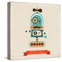 Hipster Robot Toy Icon And Illustration-Marish-Stretched Canvas